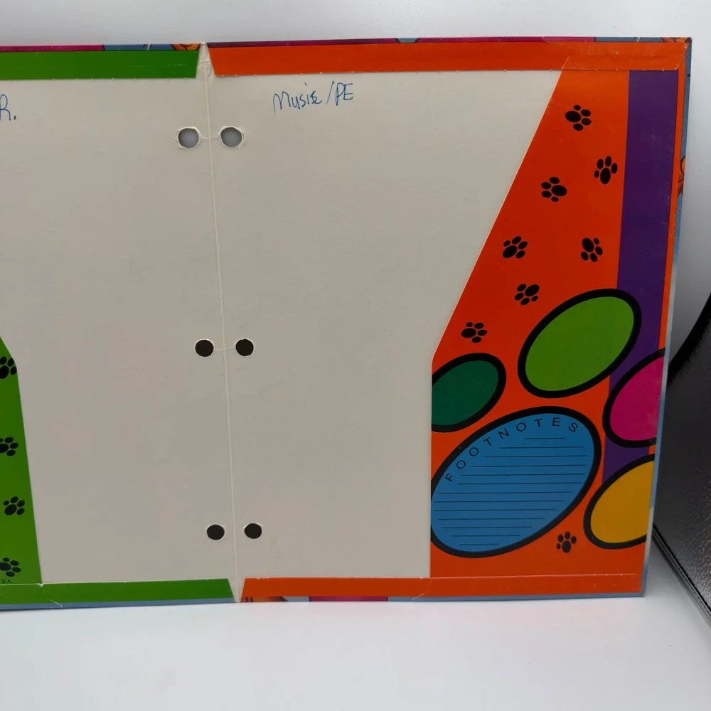Vintage Mead Garfield Portfolio Folder Hearts Balloons 2 Pocket 3 Ring Binder